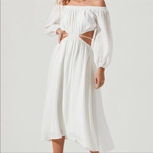 ASTR The Label Cassian Off The Shoulder Cut Out Dress